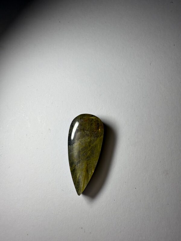 Rutilated quartz doublet (076)
